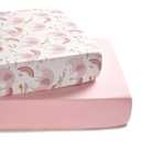 TILLYOU Baby Crib Sheets for Boys Girls, Super Soft Toddler Bed Sheets, 2 Pack Sheets for Standard Crib Mattress 28x52in, Rainbow Elephant