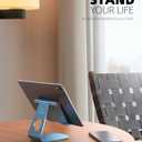Lamicall Tablet Stand, Adjustable Tablet Holder - Desktop Stand Dock Holder Compatible with 4-13" Tablets Such as iPad Pro 11, 9.7, 10.5, 12.9 Air Mini, Kindle, Tab, iPhone Air 17 Pro Max, Blue