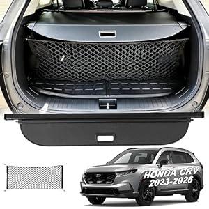 ZAZCQIL Retractable Cargo Cover for Honda CRV 2025 2026-2023 CRV Rear Trunk Cover Carbon Fiber Texture Security Privacy Shade Cargo Anti-Peeping Privacy Shield with Trunk Storage Net