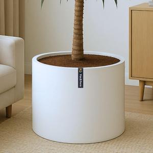 Fox & Fern Plant Pot, Large Plant Pots for Indoor & Outdoor, UV & Frost Resistant Plant Vase with Drainage Plug, Fiberstone, Large Indoor Pots for Plants & Flowers, House Indoor Plant Pot, Single Pot, 18.7 Inch