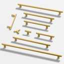 Lardmon 10 Pack Brushed Gold Modern Cabinet Pulls 5.2 Inch(133mm) Total Length | 3.75 Inch(96mm) Hole Center Bar Pulls Kitchen Cabinet Handles Solid Drawer Pulls Heavy Duty Kitchen Cabinet Hardware