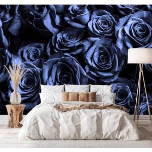 Bormia Floral Wall Mural 3D Blue Rose Wallpaper Flower Murals for Walls for Livingroom Bedroom (195" x 120")