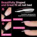 UNA GELLA Medium Almond Nail Tips, 312pcs Almond Gel Nails Tips Shape Pre Etched Full Cover Clear Fake Acrylic Pointed Press On Nails No C Curve for Nail Extension Christmas Art DIY Salon 12 Sizes