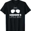 Grooms Brother Gifts Brother of the Groom T-Shirt for Men, Black, Small, Short Sleeve, Classic Fit, Wedding, Celebration S