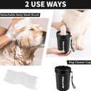 Professional 7 in 1 Dog Paw Cleaner for Dogs & Cats - Includes 1 Portable Paw Washer, 1 Bath Brush, 2 Dog Toothbrushes and 3 Absorbent Towels Note: Fits Paws 1.5 to 2.5 Inches Wide (Medium, Black)