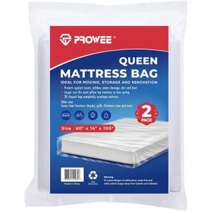 2 PK Queen Mattress Bags for Moving Storage,Mattress Bag for Disposal, Mattress Storage Bag Queen Mattress Cover for Moving