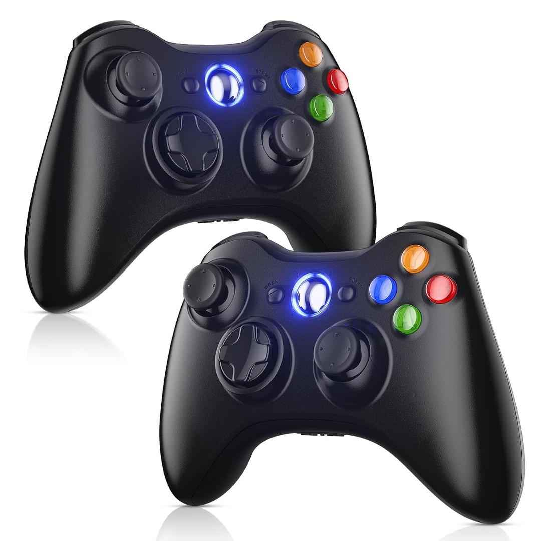 Gamrombo 2 Pack Replacement for Xbox 360 Controller, Wireless Controllers Gamepad Upgraded Joystick Compatible with 360 & Slim, Windows 11/10/8/7 PC Controller - INCOMPATIBLE with Xbox One/Series