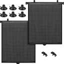PLTCAT Car Side Window Sun Shades, 2 Pack Stretch Mesh Covers, 20 x 22 in