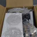 Ejerlya Farmhouse Pendant Light, Rustic White Wood Metal Cage Hanging Light Fixtures with Glass, 43 Inch Adjustable for Flat and Slop Ceiling, Pendant Lighting for Kitchen Island Foyer Hallway, 2 Pack