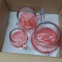 KOMUEE 4 Piece Glass Measuring Cups Set, 5 Oz, 1-Cup, 2-Cup, 4-Cup Liquid Measuring Cups with Lids for Kitchen, Freezer and Microwave Safe