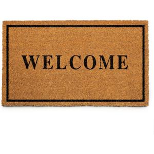 PLUS Haven Coco Coir Door Mat with Heavy Duty Backing, Welcome Doormat, 17.5x30 Size, Easy to Clean Entry Mat, Beautiful Color and Sizing for Outdoor and Indoor uses, Home Dcor