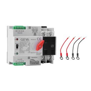 Mini ATS Automatic Transfer Switch 2P 100A AC110V, IGEYAPA 2POLE 100amps ATS Dual Power Switch for Home Generator, Din Rail Mounted Controller Electrical Type RV Fast Transfer (W2R 2P 100A AC110V)