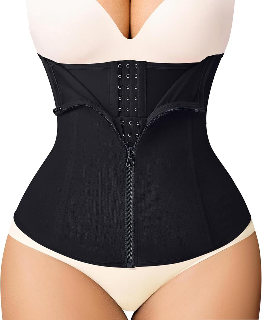 MERYOSZ Waist Trainer Corset Zipper Tummy Control Shapewear Breathable Waist Cincher for Women Body Shaper Sport Girdle (XX-Large)
