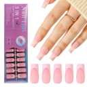 Jellyqueen French Gel Press on Fake Nail Tips, 150Pcs Medium Square Nail Tips, Multicolor Pink Soft Gel Tips Press on Nails Fake Nails for Nail Art DIY 15 Sizes (A18-02-07)