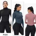 Dalavch 3 Pack Womens Cropped Full Zip up Workout Jacket Slim Fit Running Athletic Gym Yoga Sports Jacket with Thumb Holes (S)