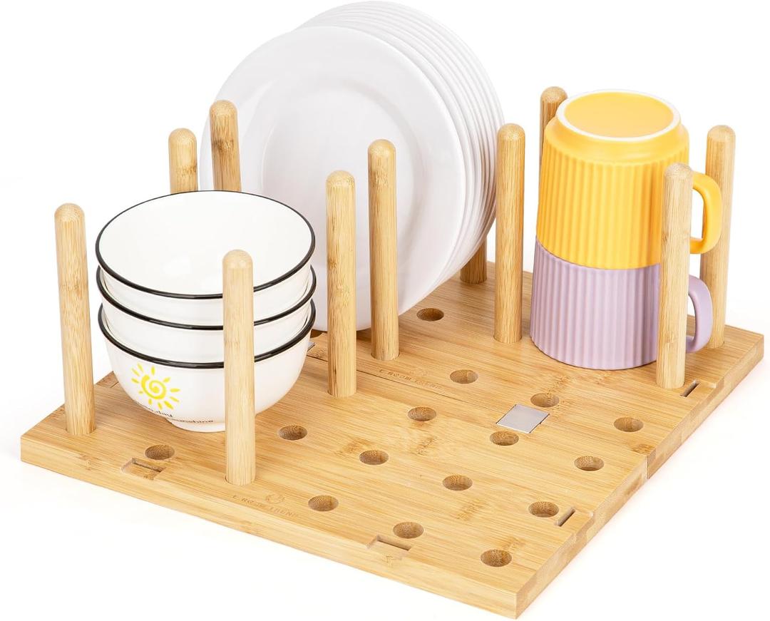 Peg Board Drawer Organizer for Kitchen | Kitchen Drawer Organizers for Dishes Plates Bowls Condiment Spice | Pegboard Organizer for Cabinet RV Storage, 2 Boards&12 Pegs (DD212)