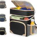 Lunch Box for Men Women Double Deck Large Insulated Lunch Bag for Men Waterproof Freezable Lunch Cooler Bag for Office Work Picnic with Adjustable Shoulder Strap Blue