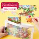 SYNCFUN 4-in-1 Animal Wooden Puzzles Glow in The Dark Toys, 24 & 35 PCS Montessori Puzzles Board Toys for Toddlers Ages 3-5, Farm, Ocean, Zoo, Insect Themes, Birthday Valentine Easter Gifts for Kids