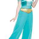 Disney Princess Jasmine Deluxe Costume, Officially Licensed Disney Princess Adult Costume (Large, Turquoise)