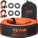 VEVOR Heavy Duty Tow Strap Recovery Kit 3 in x 20 ft (MBS-36,000 lbs) Tree Saver Winch Strap, Triple Reinforced Loop & Protective Sleeves & Storage Bag, 3/4" D-Ring Shackles, for Truck Jeep SUV ATV