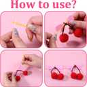 9 Pcs Cherry Bow Garland Decor, 8.2 Ft Summer Cherries Party Decoration DIY Fruit Hanging Ornaments Pom pom Felt Bunting Banner for Birthday Bachelorette Wedding Party Christmas Favors