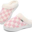 UBFEN Womens Slippers Classic Plaid Winter Warm with Memory Foam Fluffy House Shoes Platform Indoor Bedroom 36-37