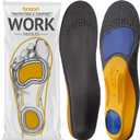 Brison Plantar Fasciitis Relief Work Boot Insoles for Women Men - 220+ lbs Comfort Standing All Day Orthotic Arch Support Flat Feet Shoe Orthopedic Inserts (Men 6-8, Women 7.5-9.5) 10.2in