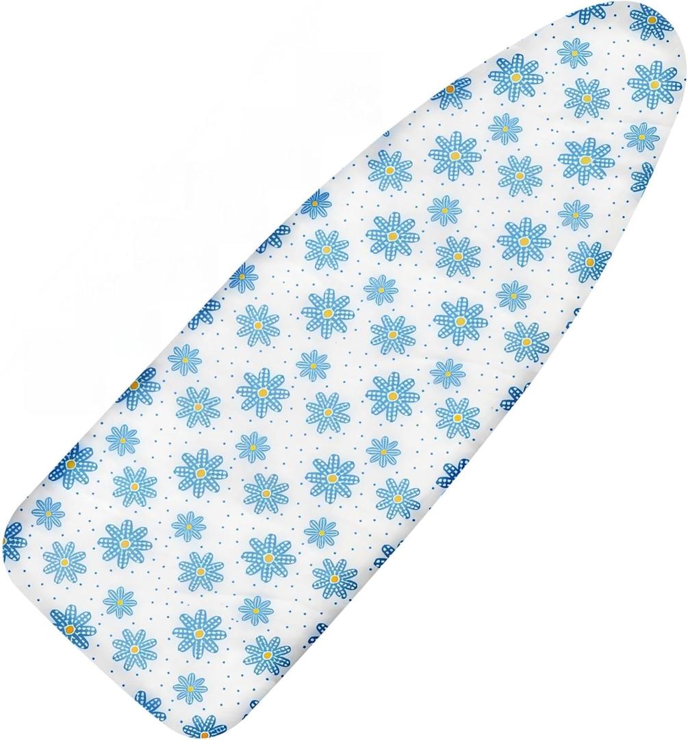 Ironing Board Cover and Pad, 18x49 Extra Wide Thick Iron Padding, Scorch & Stain Resistant Ironing board cover, Heavy Duty Iron Board Padded with Adjustable Fasteners Durable Elastic Edge, Daisy