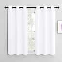 NICETOWN White Window Curtain Panels 50 inch Length, 50% Light Blocking Curtains for Bedroom & Dining Room Window (Set of 2, 42 inches x 50 inches)