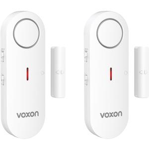 VOXON Door Alarms for Kids Safety - Window Alarms for Personal Home Security - 2 in 1 Chime/Alarm | 3-Level Volume Control - Burglar Door Sensor Alarm for Pool House Rooms Garage RVs - 2 Pack (White)