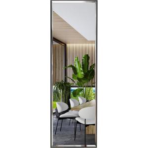 PETAFLOP 14x48 Inch Full Length Mirror Wall Mounted, Large Body Door Mirror with Rectangular Framed for Bedroom Bathroom Living Room Decor, Black