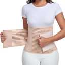 Postpartum & Post Surgery Abdominal Binder. Postpartum Belly Band Support Recovery after C-Section, Natural Birth, Hysterectomy, Hernia Belt (Beige, M)