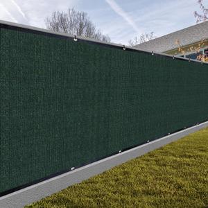 SUNNY GUARD Privacy Screen Fence 5' x 20' Dark Green Heavy Duty Dustproof Denoise Fencing Mesh Fabric Shade Net Cover for Outdoor Wall Garden Yard Pool Deck(Customized)