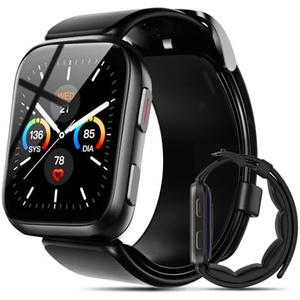 YHE Smart Watch Blood Pressure, 1.95'' Blood Pressure Watch with Air Pump Cuff, Blood Pressure Monitor for Sleep and Sports Tracking for Android iOS Supports Data Sharing, Reminder Monitoring, Black