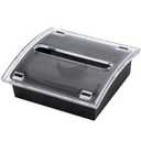 1 Pcs Pop Up Sticky Note Dispenser Sticky Note Holder Pop Up Note Dispenser Transparent Top for 3 x 3 Inch Sticky Notes School Office Home Store Black Base Clear Top (1)