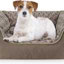 JOEJOY Rectangle Dog Bed for Large Medium Small Dogs - Washable Orthopedic Sofa Bed, Soft Breathable Puppy & Pet Cuddler, Durable Calming Dog Bed with Anti-Slip Bottom, M(25"x 21"x 8"), Dark Brown