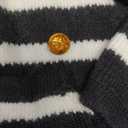 Women's Button Striped Knitted Cardigan Long Sleeve Sweater Fall Clothes Autumn and Winter Clothes (Black), Small