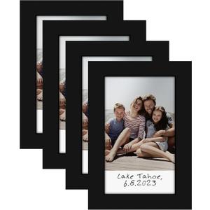Americanflat 2"x3" Picture Frame - Set of 4 - Use as 2"x3" Frame for Instant-Print Photos - Black Mini Picture Frames for Tabletop and Wall Display with Polished Crystal-Clear Glass
