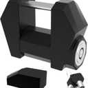 DEEAGLE Trailer Coupler Latch Lock, Wide 1.2 Span, 1/4 Dia, Extra Wide Trailer Lock, Boat Coupler Locks for Trailer RV Truck, Black