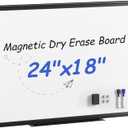VUSIGN 24" x 18" Magnetic Dry Erase Board for Wall, Whiteboard with Aluminum Frame, Markers, Magnets, Eraser & Tray Included, Dry Erase White Board for Office, School, Classroom & Home