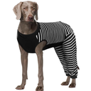Dog Recovery Suit, Anti Licking Dogs Rear Leg Sleeve, Abdominal Dog Surgical Suit with Pants Cover Protect Wounds, Dogs Elbow Protector Soft Pet Surgery Onesie Cone Alternative, Black 3XL