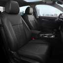 for Honda Civic Leather Seat Covers, Sedan EX 2022-2026, Sport 2025 2026, Custom Fit Car Seat Cover Full Set, Waterproof Accessories, Black (60/40 Split Benches-with Rear Armrest)