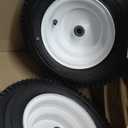 16x6.50-8 Lawn Mower Tires with Rim, Natural Rubber Turf Tire for L120 G100 G110, 145 190C Tractor, LA130 LA140 LA150 X140 X166 E170 | 3"Offset | Bore ID 3/4" | 4 Ply Tubeless 2PCS