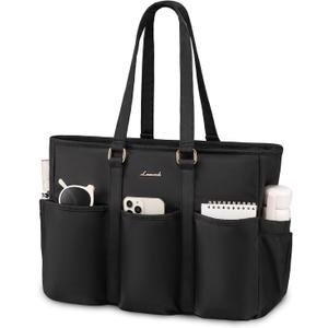 Laptop Tote Bag for Women Leather Work Bags, Large Teacher Bag Capacity With Large Cup Holder for Women, Nurse