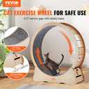 VEVOR Wooden Cat Exercise Wheel, 43.3" Large Cat Treadmill Wheel for Indoor Cats, Cat Running Wheel with Detachable Carpet & Cat Teaser for Running/Walking/Training, Suitable for Most Cats Yellow