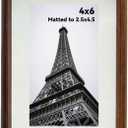 4x6 Picture Frame Wood With 2.5x4.5 Mat,Natural Solid Walnut 4 by 6 Photo Frame For Wall or Tabletop Display