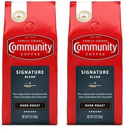 Community Coffee Premium Ground Coffee, Signature Blend, Dark Roast, 12 Ounce (Pack of 2) 07/19/2025