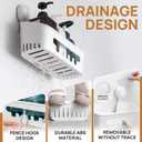 LEVERLOC Shower Caddy Suction Cup, Shower Organizer Removable Bathroom Shelf, Storage Suction Powerful Max Hold 22lbs Bathroom Caddy Waterproof Holder, White