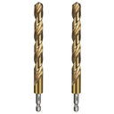 SALI Cobalt Drill Bit Set,2 Pack 1/2 Inch High Speed Steel Hex Shank Jobber Drill Bits, for Hardwood, Aluminum,Metal,Copper,Alloyed Steel