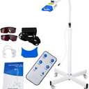 Professional Teeth Whitening Machine LED Light, Mobile 36W Dental Teeth Whitening Lamp Bleaching, Tooth Whitener 3 Colors Blue/Red/Purple Light with Remote Control